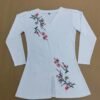 cotton comfort white floral embroidered kurti top
